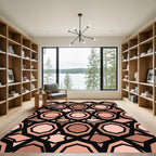 Geometric Terracotta Hexagon Abstract Rug