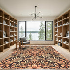 Amber Floral Damask Scrollwork Rug
