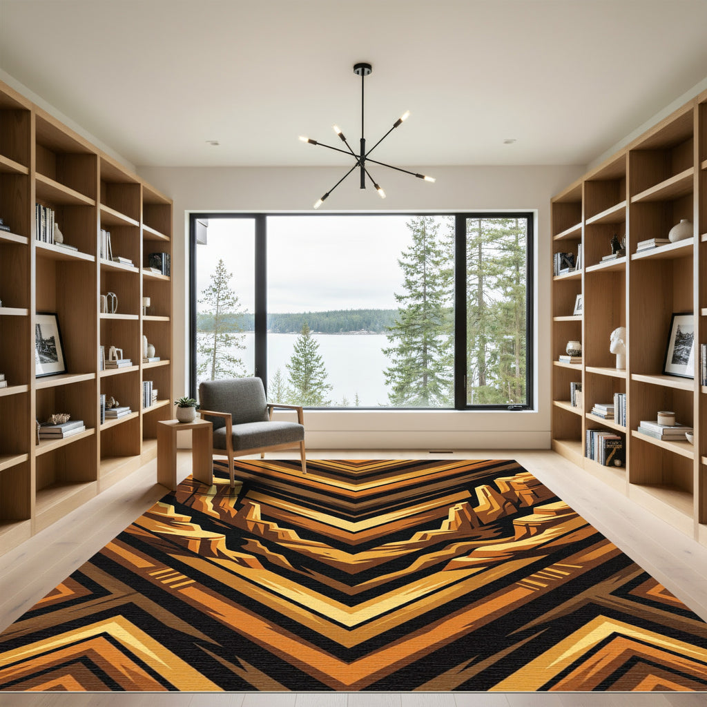 Golden Canyon Geometric V-Shape Rug