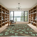 Playful Mint Animal Paw Track Rug
