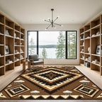 Earth Tone Geometric Lightning Cloud Rug