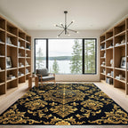Royal Gold Fleur De Lis Medallion Rug