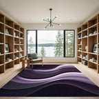 Modern Purple Flowing Abstract Wave Rug