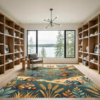 Whimsical Harvest Mice Wheat Meadow Rug