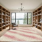 Blush Pink Scattered Polka Dot Diagonal Rug