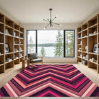 Bold Magenta Chevron Geometric Abstract Rug