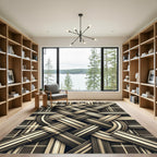 Brown Woven Stripe Plaid Weave Rug