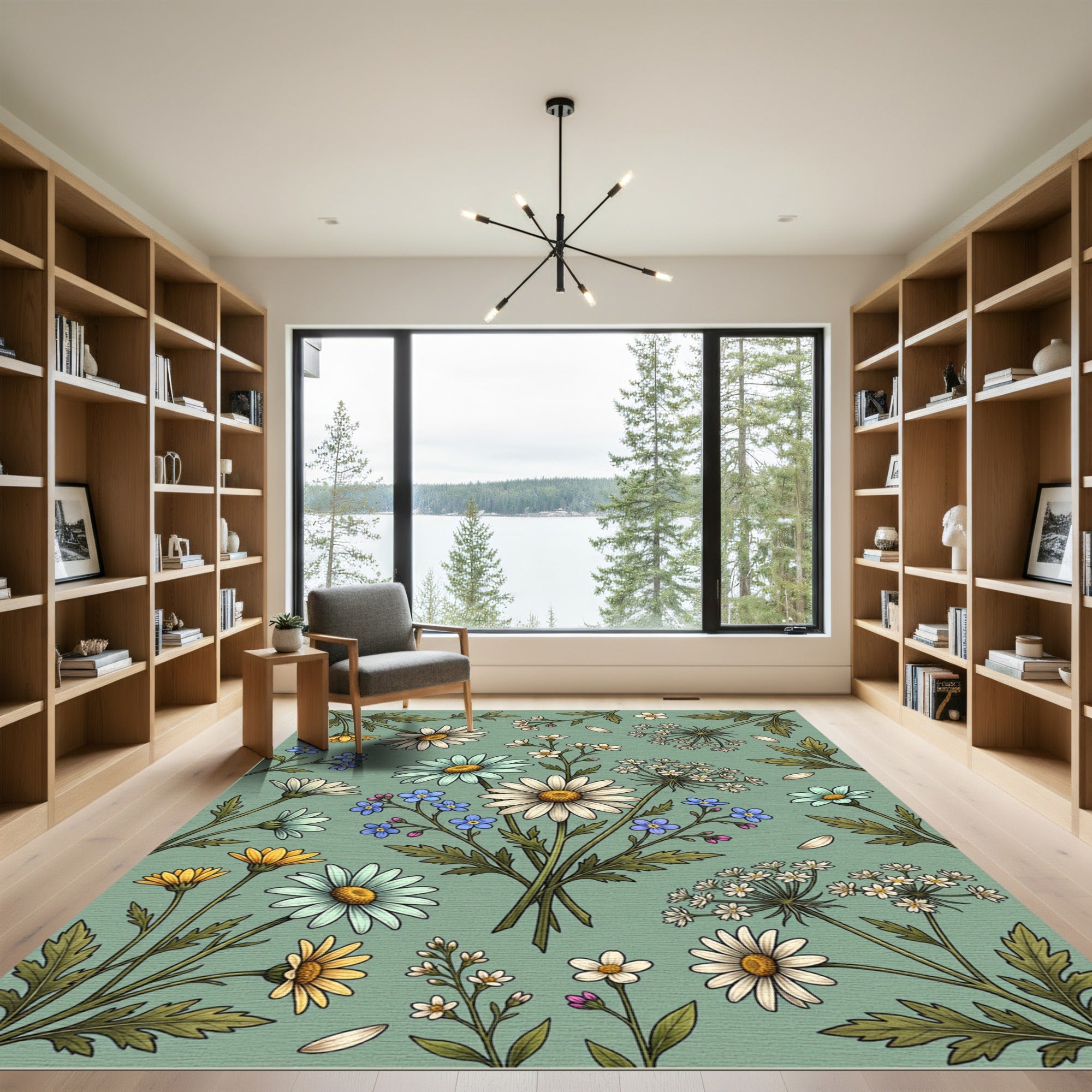 Whimsical Wildflower Bouquet Field Garden Rug