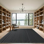 Charcoal Vertical Striped Modern Rug