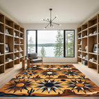 Earthy Desert Sun Southwest Geometric Art Rug