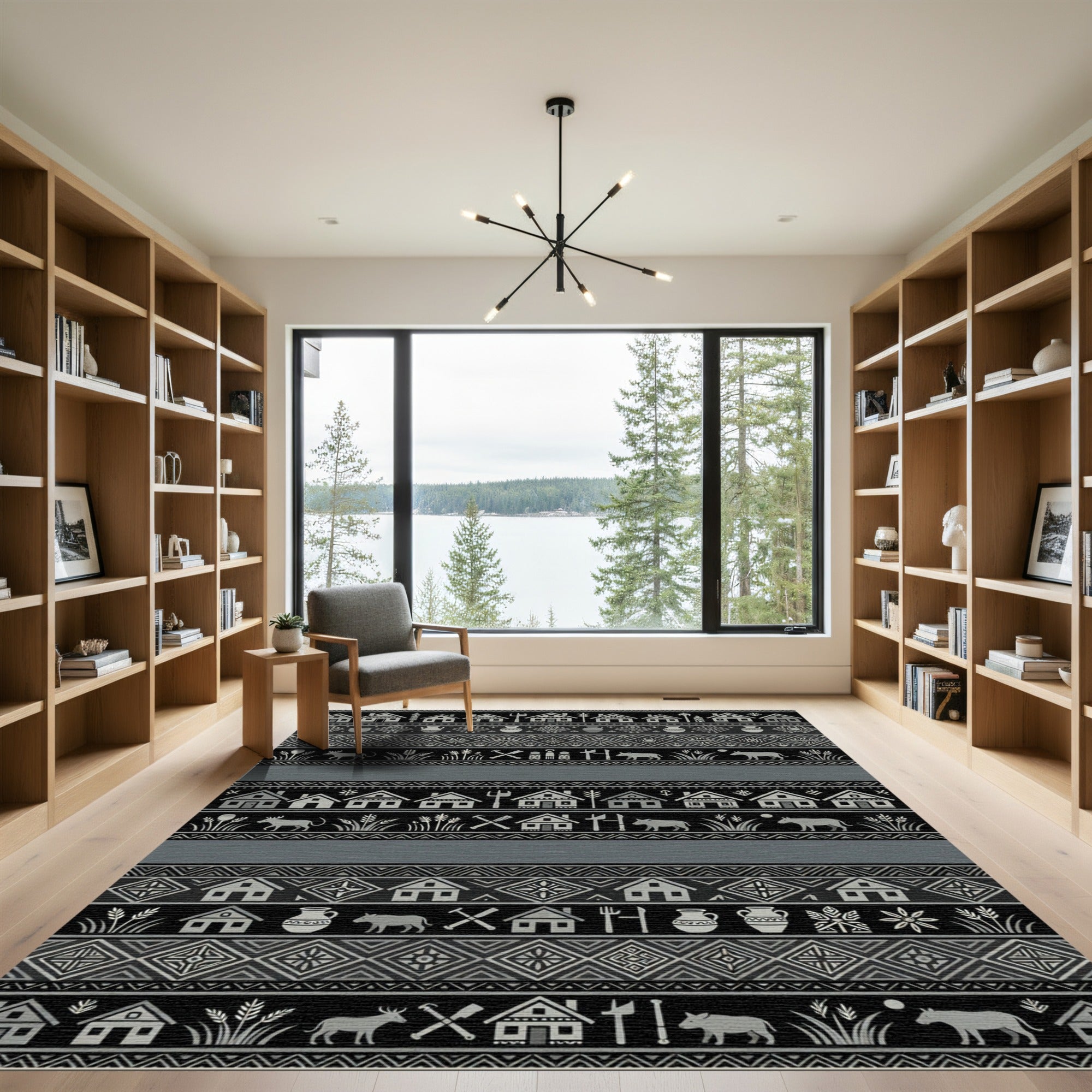 Tribal Village Homes Geometric Pattern Rug
