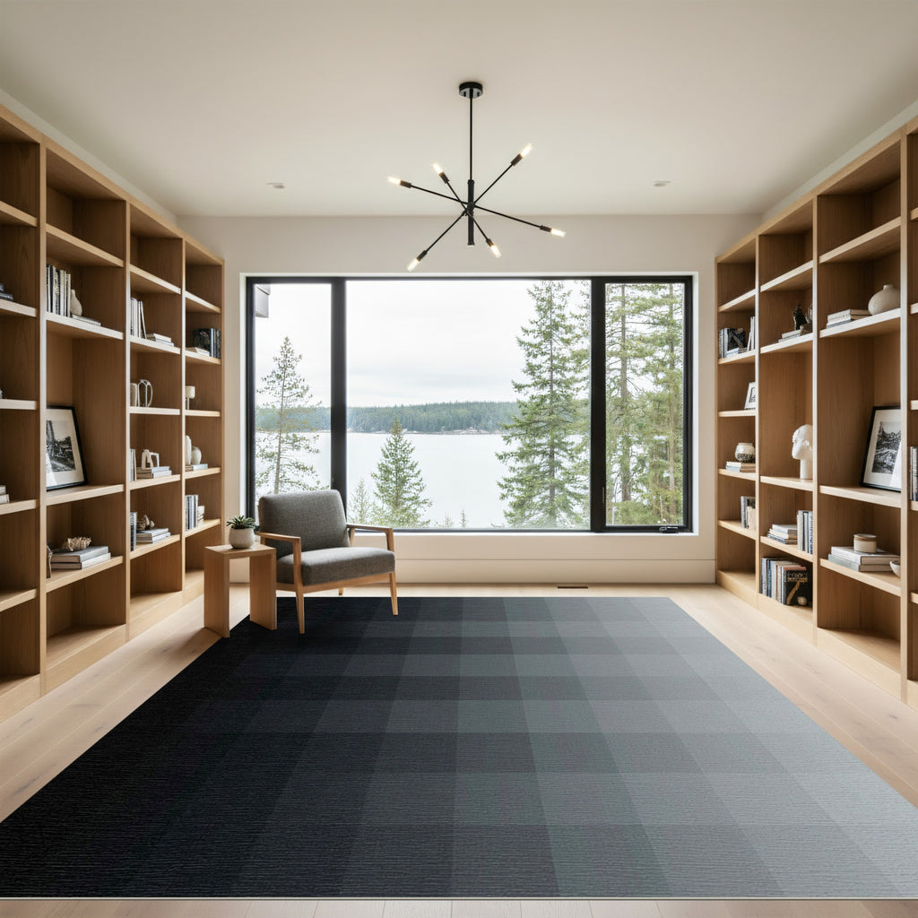 Monochrome Gradient Squared Relief Rug