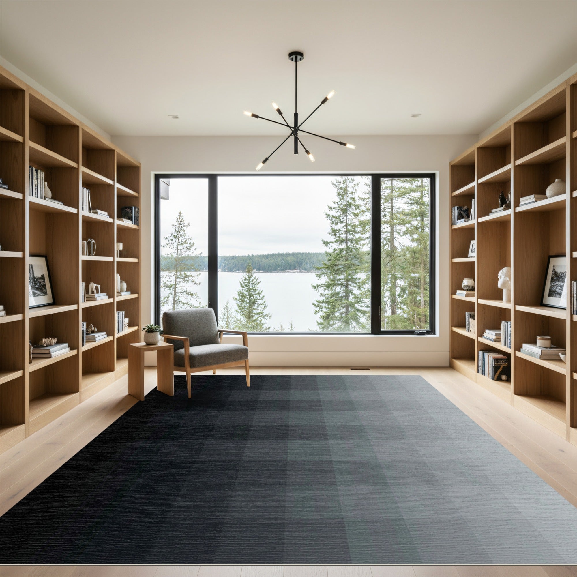 Monochrome Gradient Squared Relief Rug