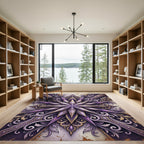 Amethyst Starry Ornamental Floral Medallion Rug