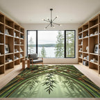 Green Bamboo Arch With Coins Rug