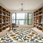 Whimsical Daisy Floral Garden Rug