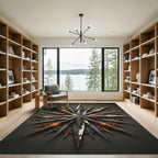 Aged Bronze Weathered Compass Star Rug