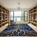 Cosmic Tree of Life Rune Tapestry Rug