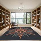 Coral Gray Intricate Floral Starburst Rug