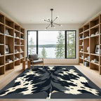 Modern Black and White Cowhide Rug