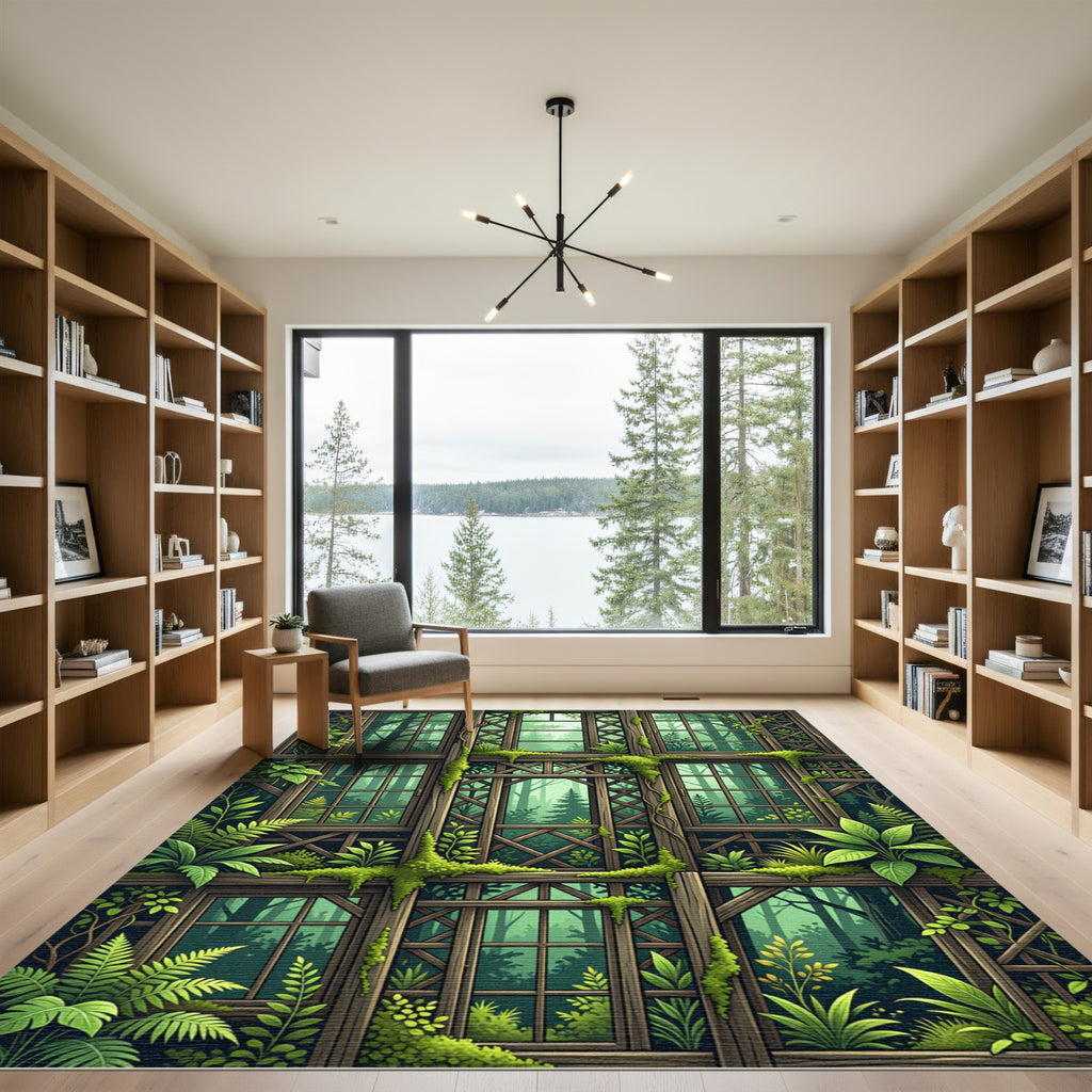 Enchanted Forest Window Pane Trellis Rug