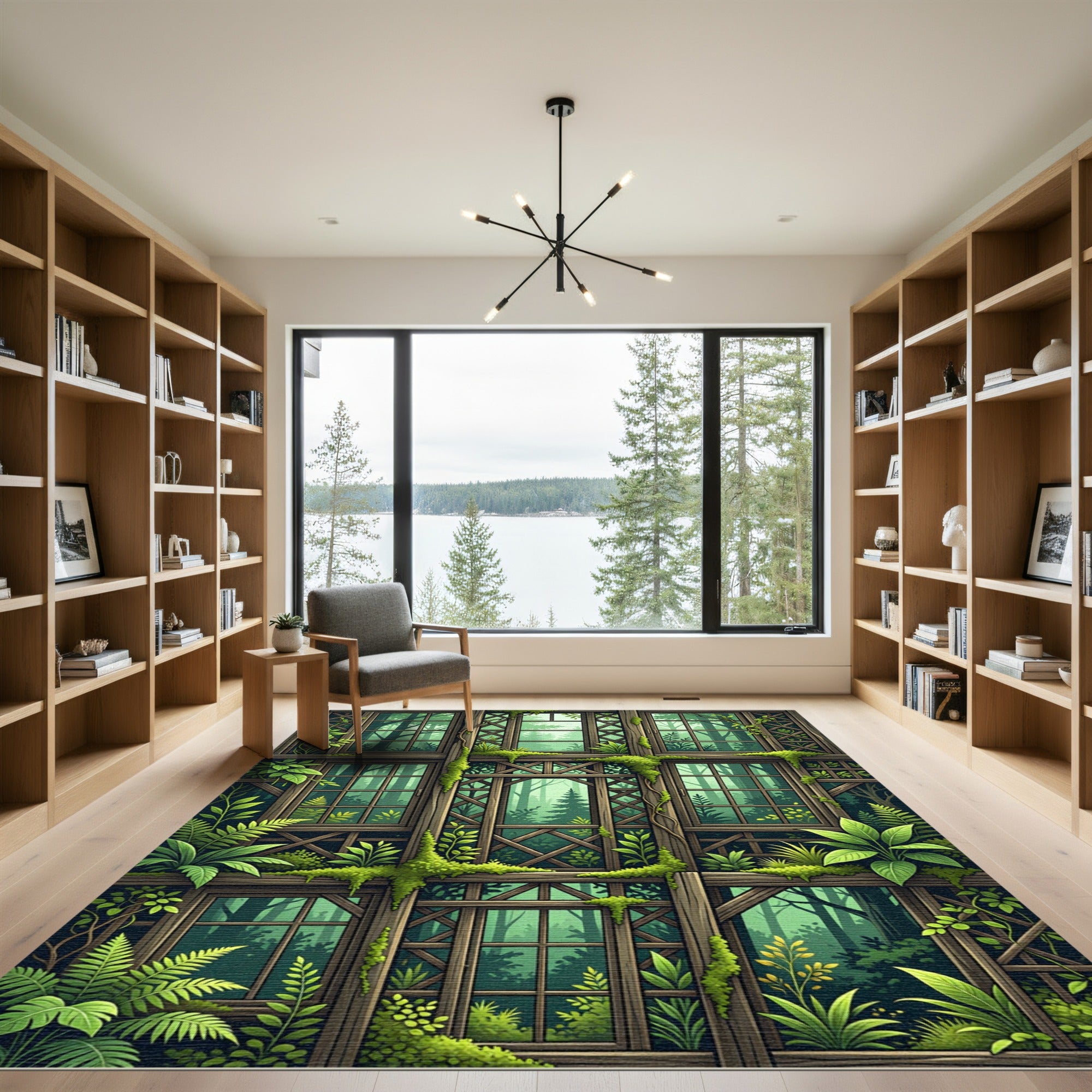 Enchanted Forest Window Pane Trellis Rug
