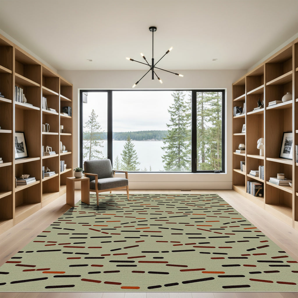 Jumbled Stripes Ochre Brown Rug