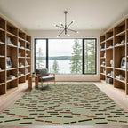 Jumbled Stripes Ochre Brown Rug