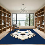 White Wolf Blue Eyes Graphic Rug