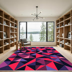 Bold Geometric Triangle Abstract Mosaic Rug