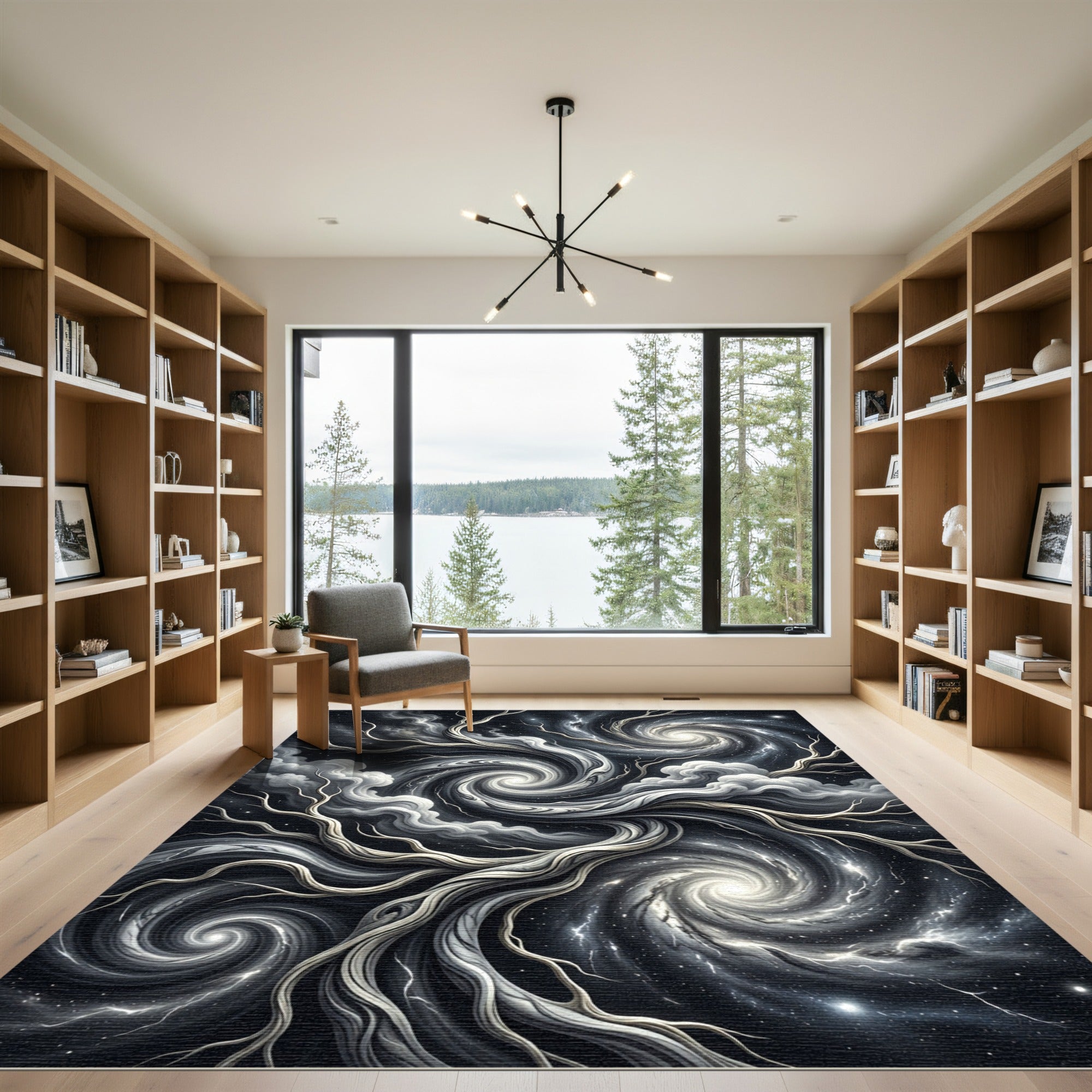 Cosmic Swirl Galaxy Branch Rug