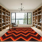 Warm Orange Chevron Layers Rug