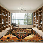 Terracotta Geometric Pyramid Composition Rug