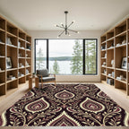 Deep Plum Paisley Floral Talisman Rug