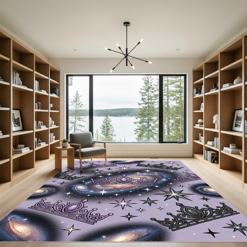 Purple Celestial Galaxy Crowned Tiara Rug