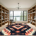 Sunset Feather and Star Diamond Aztec Rug