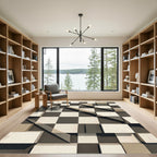Monochromatic Concrete Checkerboard Cubes Rug