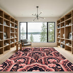 Pink Coral Arch Bloom Heart Rug