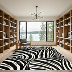 Black White Animal Print Rug