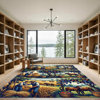 Golden Harvest Farm Scene Rug
