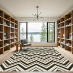Modern Earthy Tone Chevron Rug