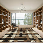 Woven Earth Tone Striped Weave Rug