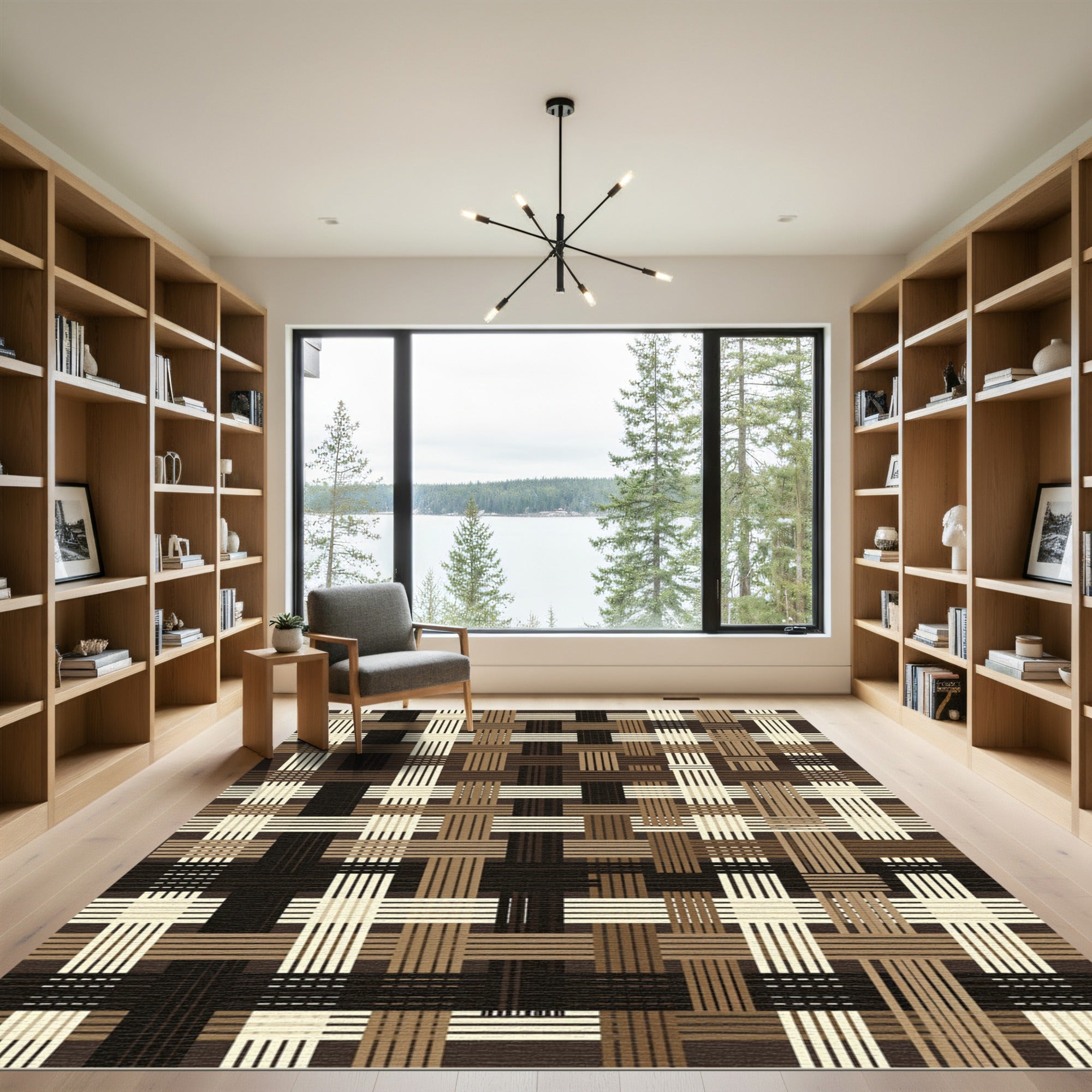 Woven Earth Tone Striped Weave Rug