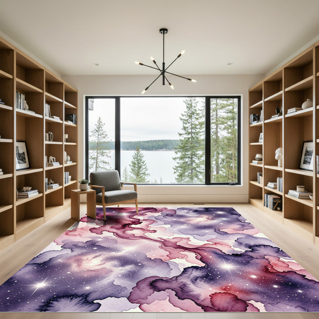 Ethereal Galaxy Nebula Swirl Clouds Rug