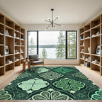 Emerald Botanical Star Clover Tile Rug