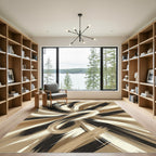 Earthy Swirls Brushstroke Abstraction Rug