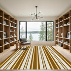 Earthy Brown and Cream Tonal Stripe Rug