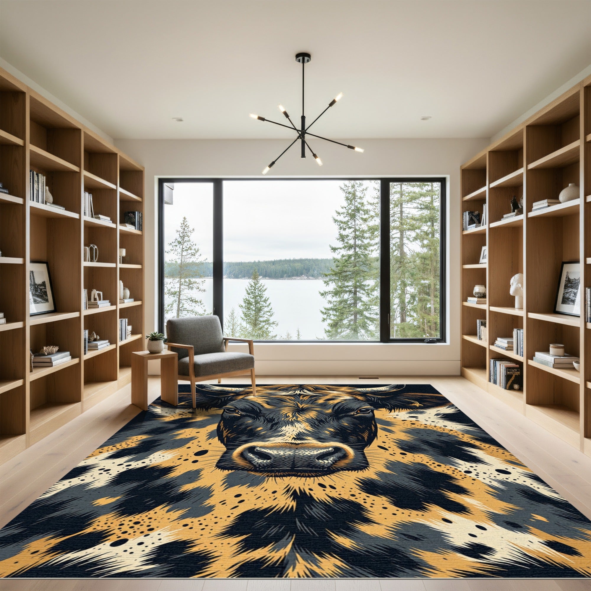 Bold Gold Cow Spots Rug