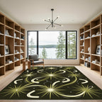 Olive Celestial Starry Constellation Area Rug