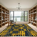 Bold Yellow Geometric Block Rug